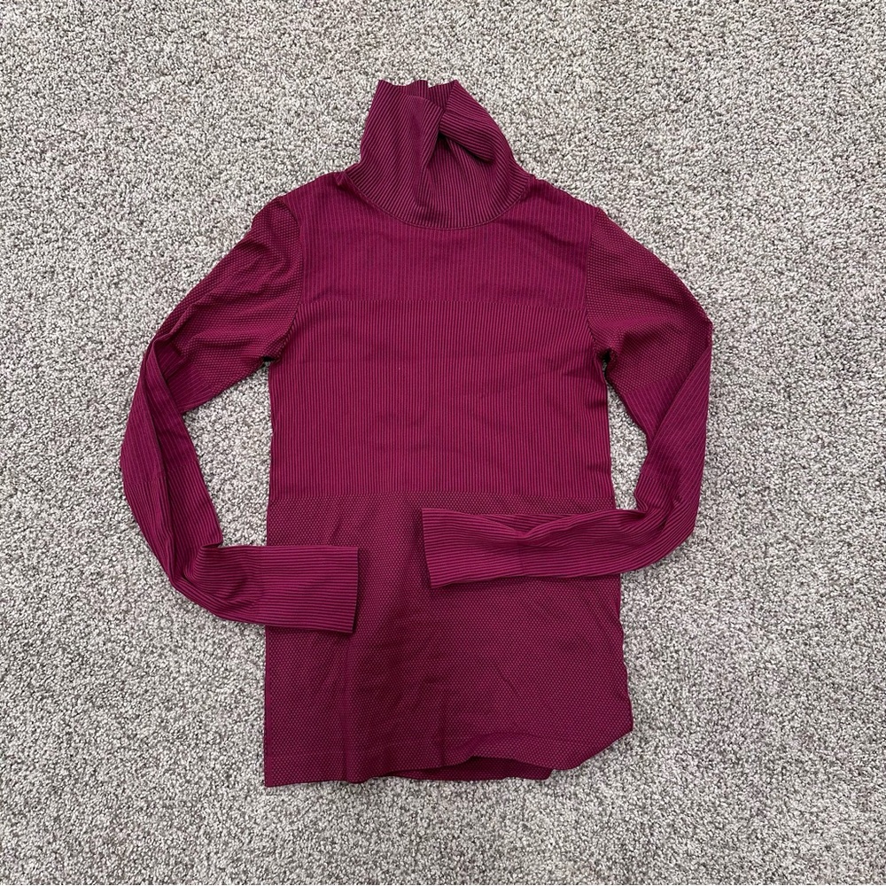 Athleta base layer wine colored turtleneck